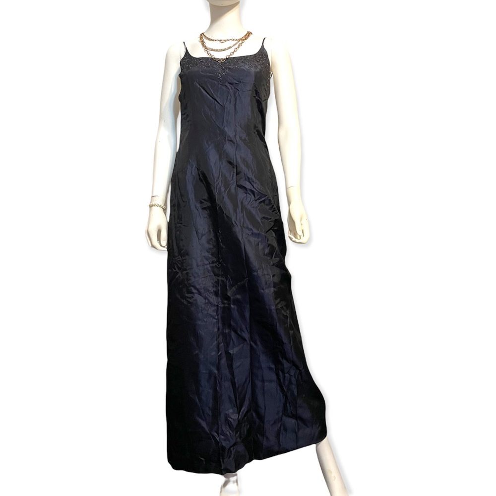 Laundry by Shelli Segal bluish/black embellished Backless formal gown